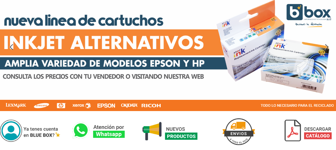 Toner alternativo Samsung y cartuchos HP alternativos