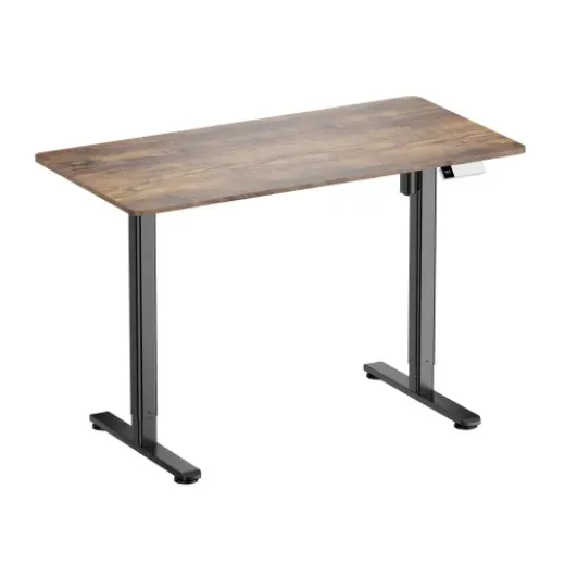 Escritorio Motorizado S16 (Patas Negras, Tablero Rustic Brown) 1200x600 mm