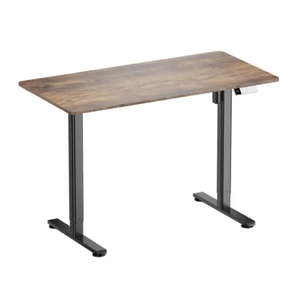Escritorio Motorizado S16 (Patas Negras, Tablero Rustic Brown) 1200x600 mm